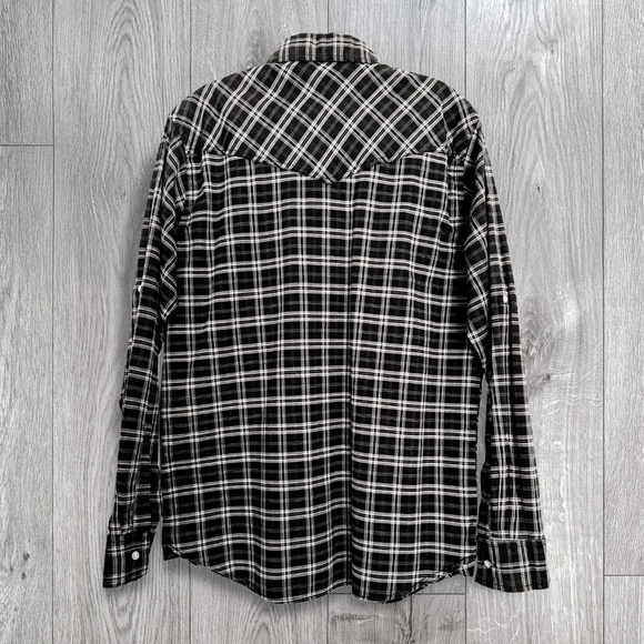 Dickies Long Sleeve Button Up Shirt Men's Size Medium Black Plaid Vintage Y2k - Picture 2 of 12